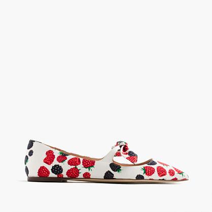 J.Crew Tie-front flats in berry print