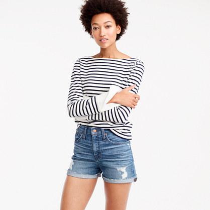 J.Crew High-rise distressed denim short
