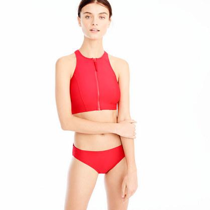J.Crew Cropped zip-front bikini top