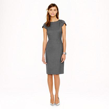 J.Crew Petal-sleeve dress in Super 120s