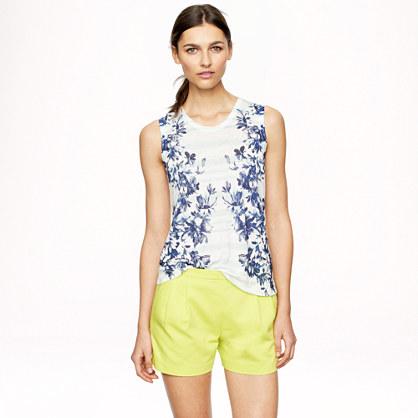 J.Crew Pleated short in cotton piqué