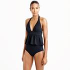 J.Crew Halter peplum tankini top in piqu&eacute; nylon
