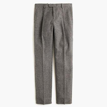 J.Crew Pleated Bowery slim pant in basketweave wool