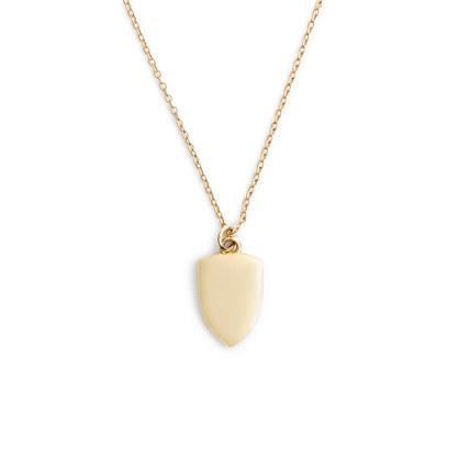 J.Crew 14k gold shield charm necklace with 18 1/2 chain