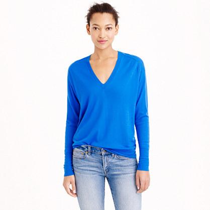 J.Crew Collection featherweight cashmere V-neck boyfriend sweater