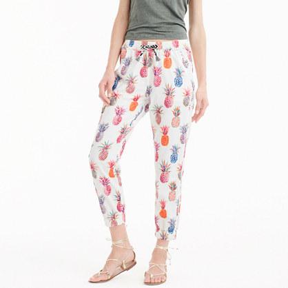 J.Crew Tall new seaside pant in Ratti&reg; painted pineapples