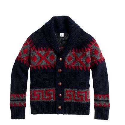 J.Crew Boys' wool southwest-stripe shawl cardigan sweater
