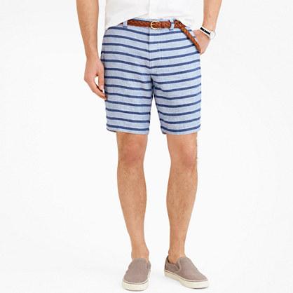J.Crew 9 Stanton short in indigo-striped Irish linen