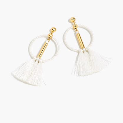J.Crew Tassel drop-hoop earrings