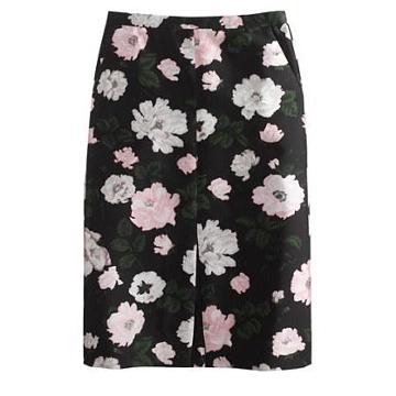 J.Crew petite Collection midnight floral skirt