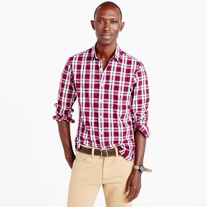 J.Crew Tall slub cotton shirt in red check