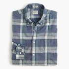 J.Crew Secret Wash shirt in indigo plaid end-on-end cotton