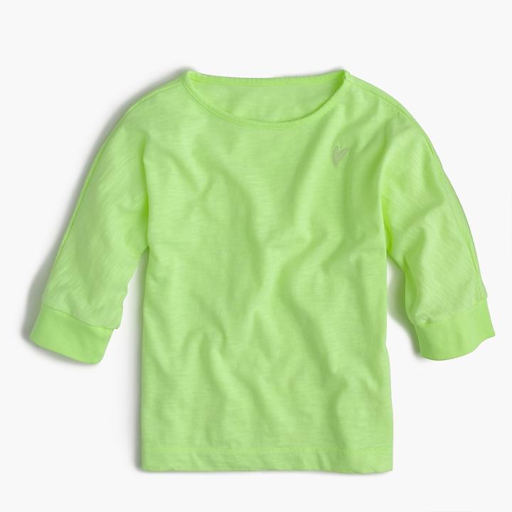 J.Crew Girls' midsleeve T-shirt with tiny heart