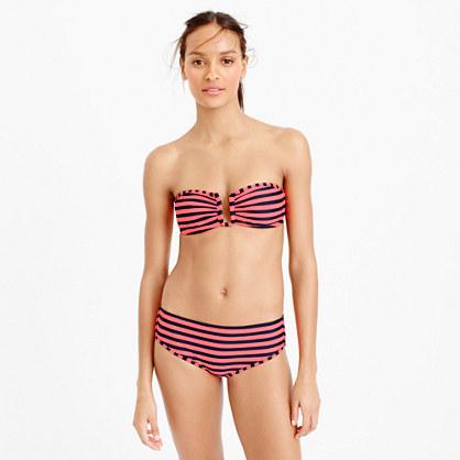 J.Crew U-front bandeau bikini top in classic stripe