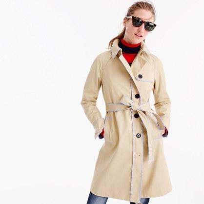 J.Crew J.Crew for NET-A-PORTER® trench coat with striped piping