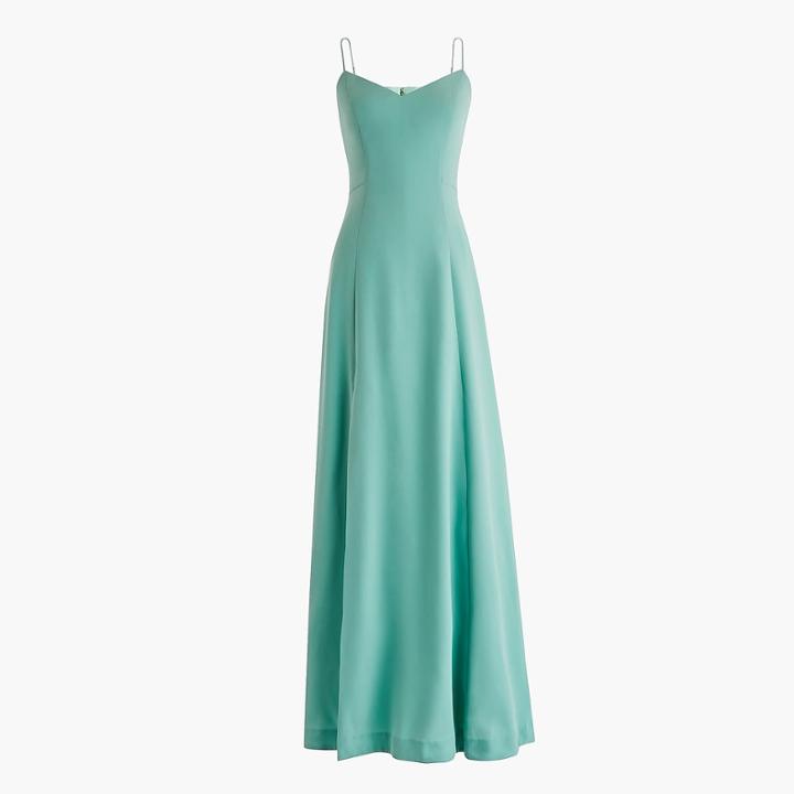 J.Crew Drapey spaghetti-strap dress with side-slit