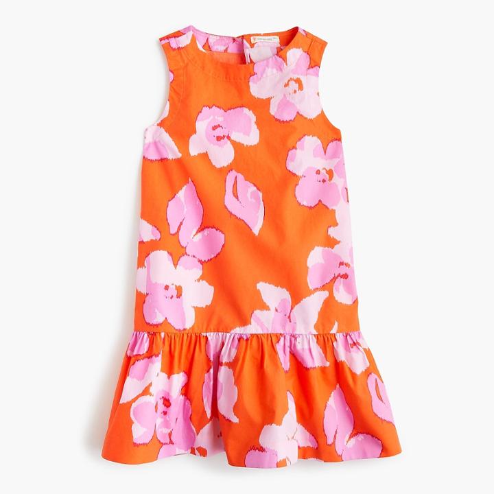J.Crew Girls' drop-waist dress in floral