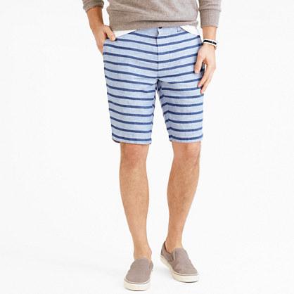 J.Crew 10.5 Stanton short in indigo striped Irish linen