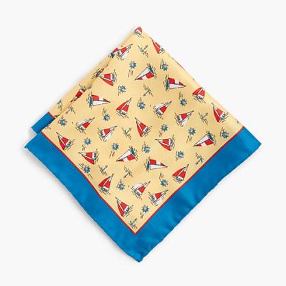 J.Crew Italian silk pocket square in sailboat print