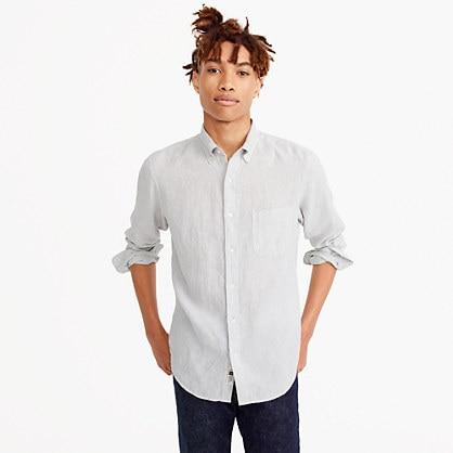 J.Crew Slim Irish linen shirt in sand houndstooth