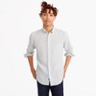 J.Crew Slim Irish linen shirt in sand houndstooth
