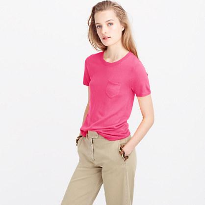 J.Crew Italian featherweight cashmere short-sleeve pocket T-shirt