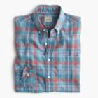 J.Crew Secret Wash shirt in heather poplin red-and-blue plaid