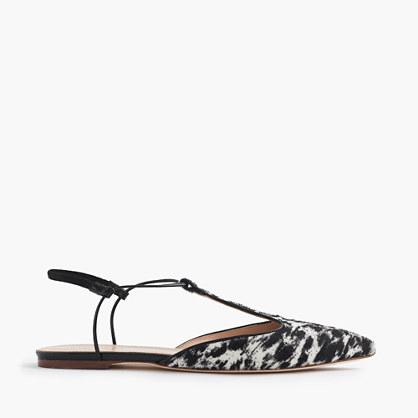 J.Crew Collection calf hair T-strap flats