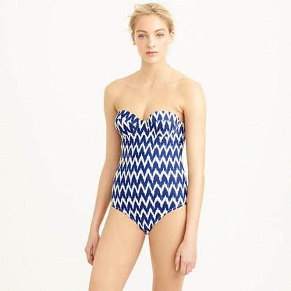 J.Crew D-cup zigzag ikat underwire one-piece swimsuit