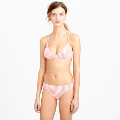 J.Crew Gingham seersucker french bikini top