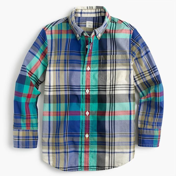 J.Crew Kids' lightweight flannel shirt in multicolored plaid