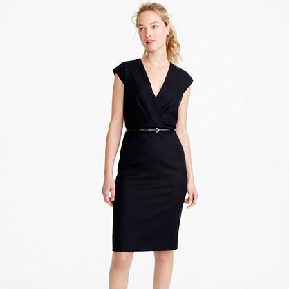 J.Crew Petite V-neck dress in Super 120s wool