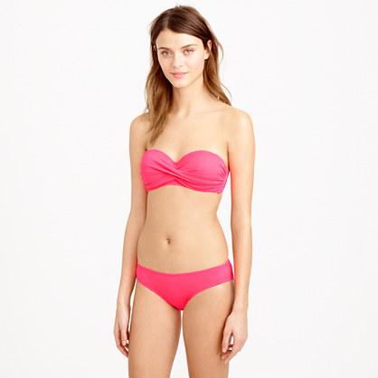 J.Crew Neon twist-bandeau underwire bikini top