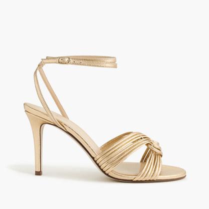 J.Crew Metallic gold magic strappy heels