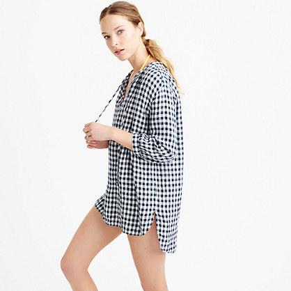 J.Crew Lightweight linen tunic in gingham