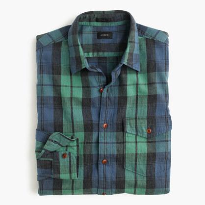 J.Crew Slim heathered slub cotton shirt in faded Black Watch