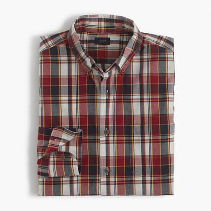 J.Crew Slim lightweight cotton shirt in red plaid