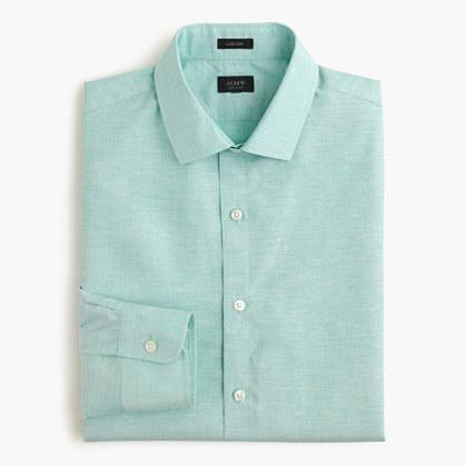 J.Crew Ludlow end-on-end Irish cotton-linen shirt in emerald sea