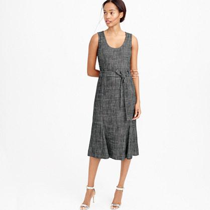 J.Crew Belted dress in textured herringbone