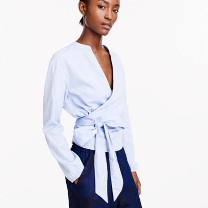 J.Crew Wrap top in oxford