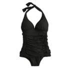 J.Crew D-cup ruched halter one-piece swimsuit
