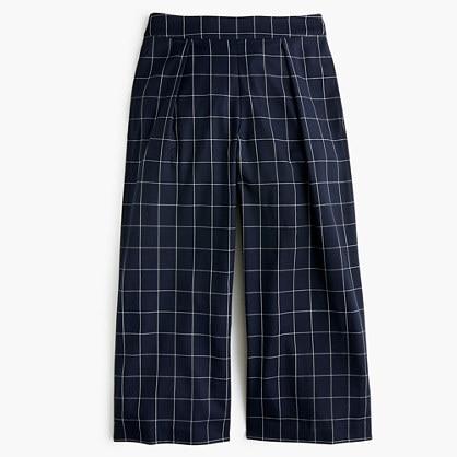 J.Crew Wide-leg pant in windowpane print