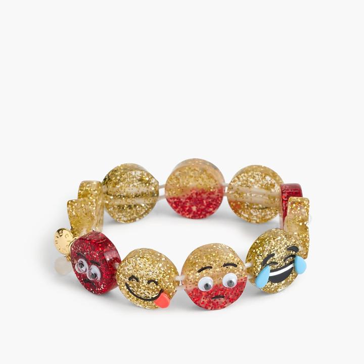 J.Crew Girls' glitter emoji bracelet