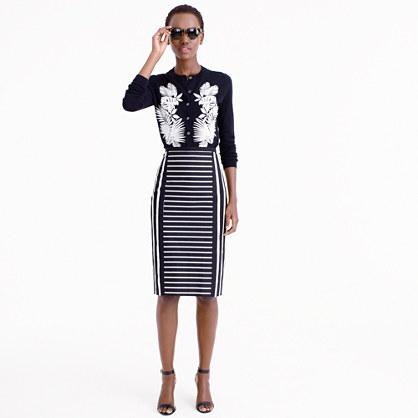 J.Crew Petite mixed-stripe pencil skirt