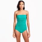 J.Crew Ruched bandeau one-piece swimsuit in dot