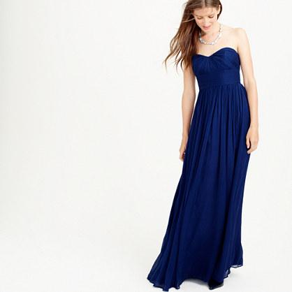 J.Crew Marbella long dress in silk chiffon