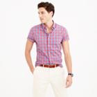 J.Crew Short-sleeve shirt in heather poplin blue gingham