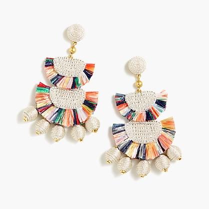 J.Crew Bead and raffia earrings