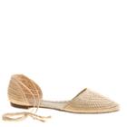 J.Crew Woven straw d'Orsay flats with ankle tie