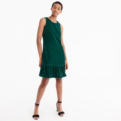 J.Crew Velvet ruffle-hem dress